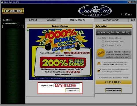 Enter code coolest100 in the redeem coupon section of the cashier. Cool Cat Casino Bonus Code Recommendations Dec 2019