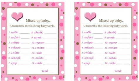 36 Adorable Baby Shower Word Scrambles Kitty Baby Love
