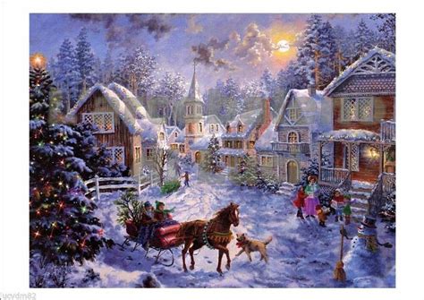 Adesivo Finestra Paesaggio Natalizio Natale Window Christmas Landscape