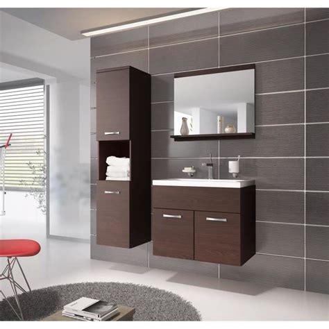 Livraison à domicile ou en point relais colis®. Meuble de salle de bain en bois Chêne foncé 60 cm bassin ...