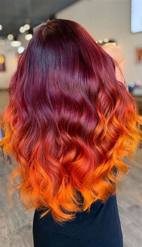 25 Creative Hair Colour Ideas To Inspire You Fiery Sunset Perfection