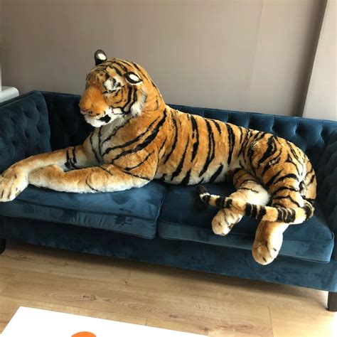 Tiger Life Size Giant Lying Soft Large Toy Plush 245 Cm Realistic