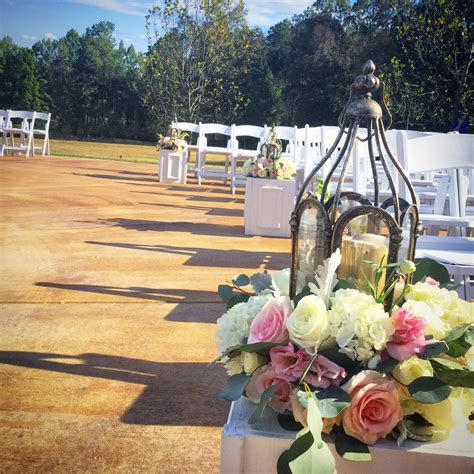 Lantern Centerpieces And Aisle Markers At Pierce Castle In Decatur