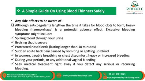 Ppt A Simple Guide On Using Blood Thinners Safely Powerpoint