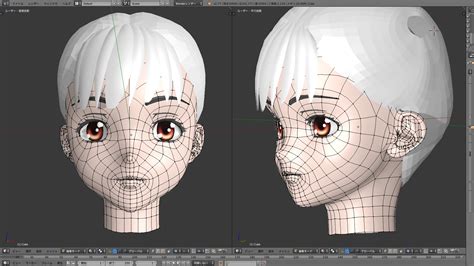 3d anime head topology poly modelado de personajes ilustraciones personajes