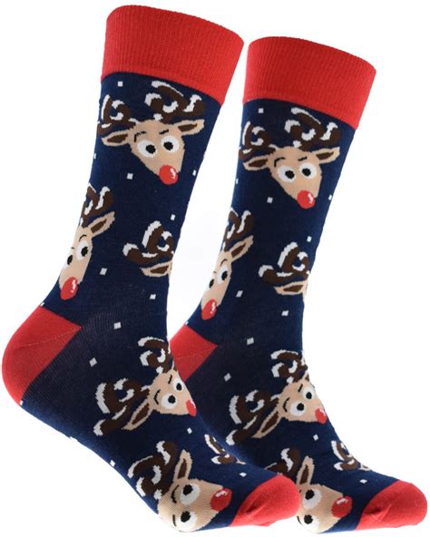 Mens Boys Christmas Socks Reindeer Or Santa Claus Pattern Etsy Australia