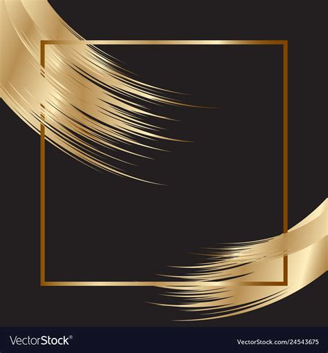 Elegant Background With Gold Frame And Brush Vector Image