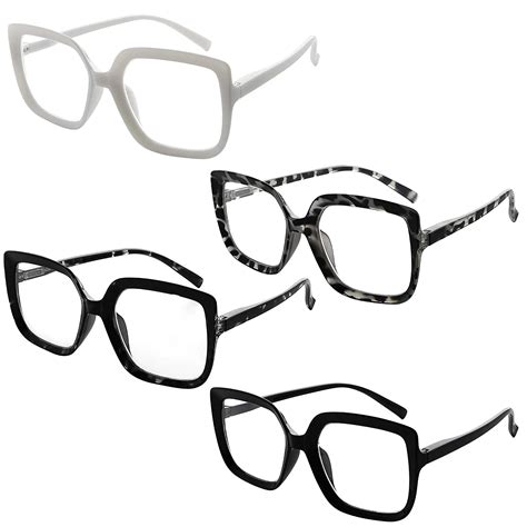 buy eyekepper reading glasses for women 4 pack large frame readers eyeglasses oversize 3 00 at