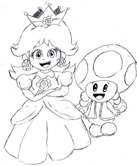 Champion brothers mario runs away from the dragon. Mario Luigi Peach Daisy Bowser Toad Picture Coloring Page ...