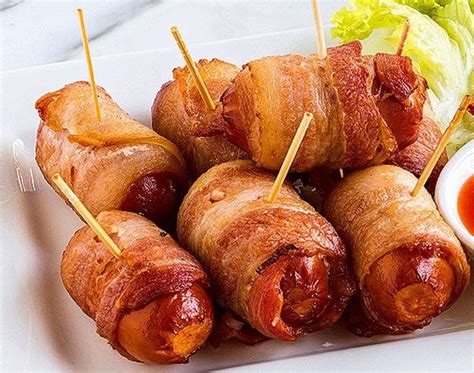 Bacon Wrapped Smoked Sausage With Cheese In 2021 Smoked Sausage Rezfoods Resep Masakan Indonesia