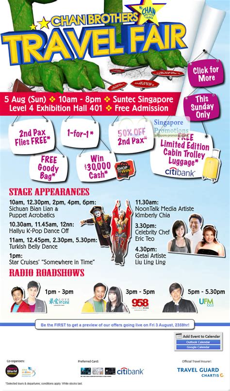 chan brothers travel fair  promotions  suntec  aug