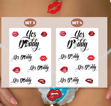 Sets Of Adult Yes Daddy Temporary Tattoos Tramp Etsy Uk