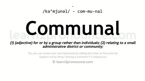 Pronunciation Of Communal Definition Of Communal Youtube