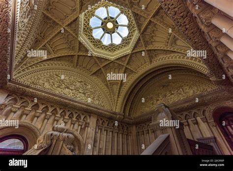 The Grand Staircase At Penrhyn Castle Gwynedd North Wales Stock Photo