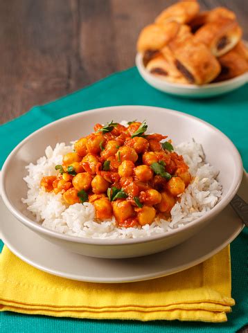 We'll explain the recipe the texture of the rice and the chickpeas combine perfectly with curry and other spices. Chickpea Curry With Basmati Rice Stock Photo - Download ...