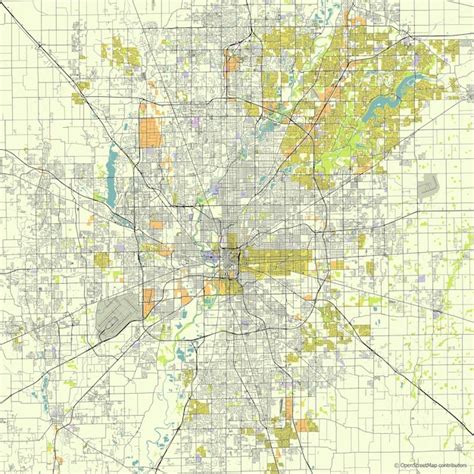 Premium Vector Vector City Map Of Indianapolis Indiana Usa