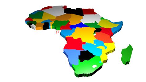 Africa Map Colored 무료 3d 모델 Blend Obj 3ds Free3d