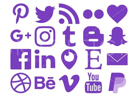 Social Media Icons Pastel Purple Snapchat Logo