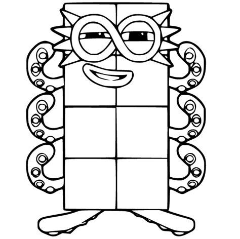 Numberblocks Eight Coloring Pages Numberblocks Coloring Pages