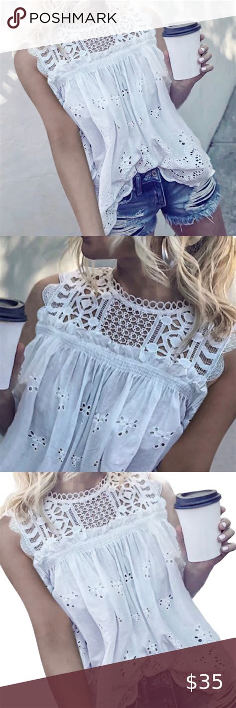 Spotted While Shopping On Poshmark Boho Style White Cotton Hollowed Out Blouse Poshmark