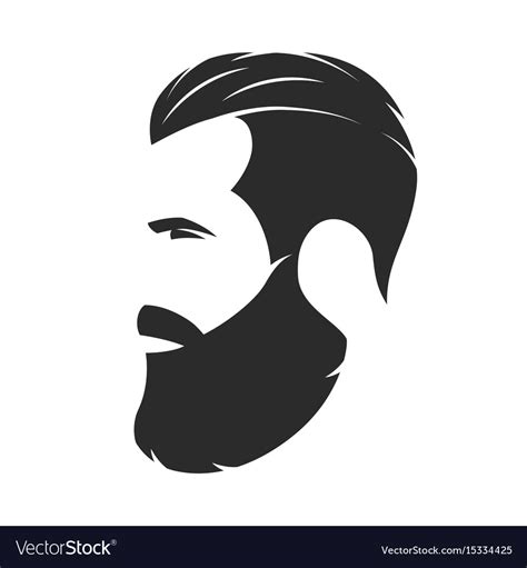 Silhouette A Bearded Man Hipster Style Barber Vector Image