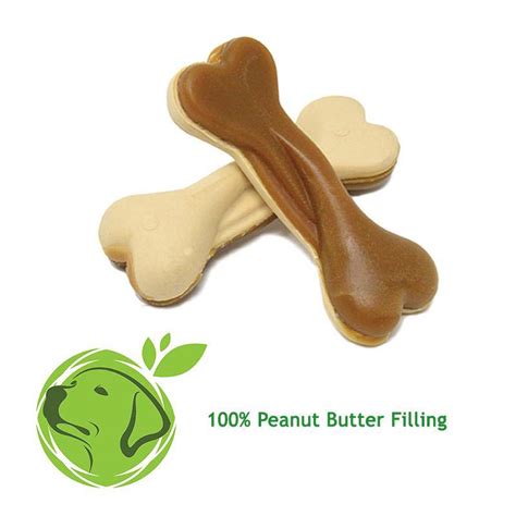 Medium Dual Sided Bones Peanut Butter 10cm Pack Of 4 A Dogs Life