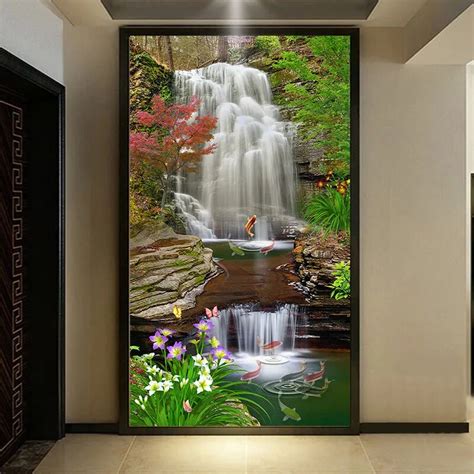 Custom Photo Wallpaper 3d Waterfall Nature Landscape Wall Mural