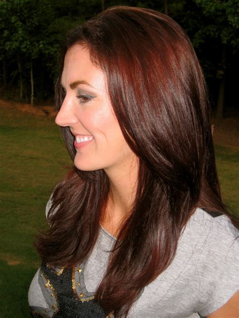 The hue strikes the perfect balance between brown and red tones. Grey Shadows Brighten My Day | Dark auburn hair color ...