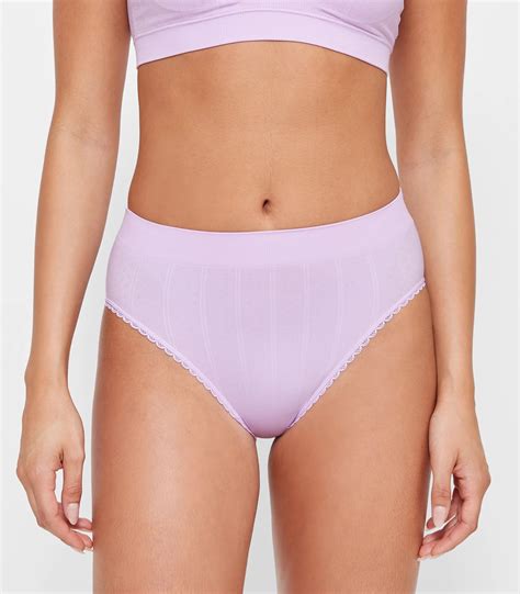 Pointelle High Waisted Bikini Briefs - Lily Loves - Orchid Bloom
