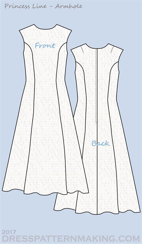 Princess Line Armhole Dress Patternmaking Panel Dress Pattern