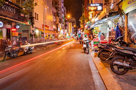 Night At Bui Vien Street Famous Backpacker Street In Saigon Stock Photo