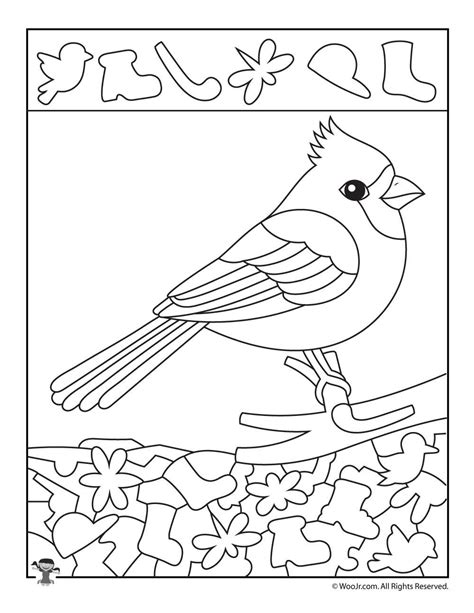 Each set contains all the basic colors of the. Cardinal Bird Find the Item Worksheet | Woo! Jr. Kids ...
