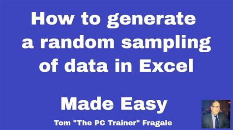 How To Generate A Random Sampling Of Data In Excel Generating Random