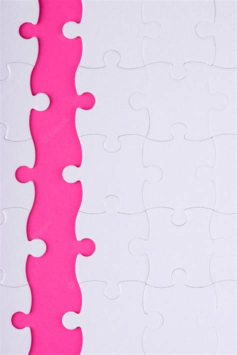 Free Photo Above View White Puzzle Pieces And Pink Background