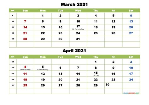 March April Calendar 2021 Australia Free Printable Calendar Monthly