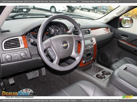 Ebony Interior 2009 Chevrolet Silverado 1500 Ltz Extended Cab 4x4