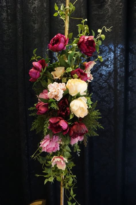 Search burgundy flowers at fiftyflowers! Silk pink and deep burgundy floral arrangement - Weddings ...