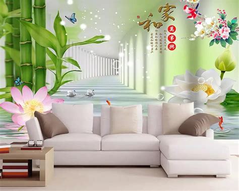 Beibehang Custom Wallpaper Shipping Bamboo Flowers Tv Background Walls