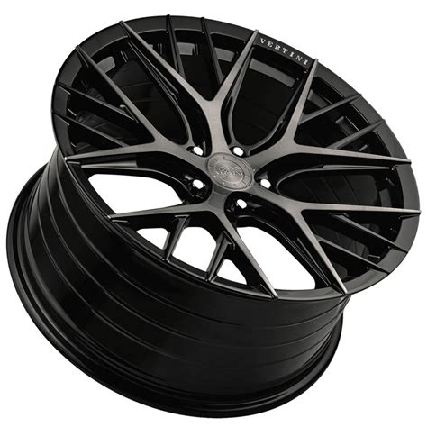 20 Staggered Vertini Wheels Rfs21 Brushed Dual Black Flow Formed Rims