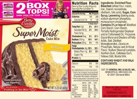 Open up a box of yellow cake mix and you're on the verge of baking a bad day better or whipping up a showstopping cake (which no one will believe with these tips from the betty crocker test kitchens, you can be sure your yellow cake will bake up perfectly every time. Betty Crocker Yellow Cake Mix Nutrition Facts - NutritionWalls