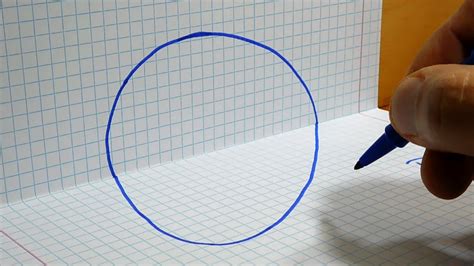 How To Draw A Circle 3d Trick Art On Graph Paper Youtube