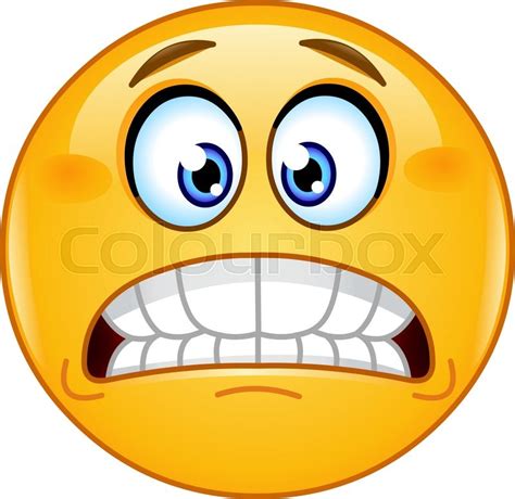 Grimacing Emoticon Showing Bared Teeth Stock Vector Colourbox