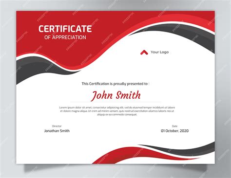 Premium Psd Red Certificate Template Design