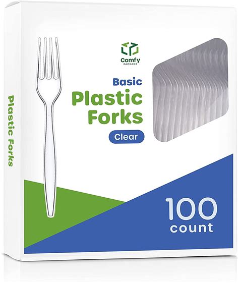 Comfy Package Basic Clear Plastic Forks Disposable Cutlery Heavy Duty