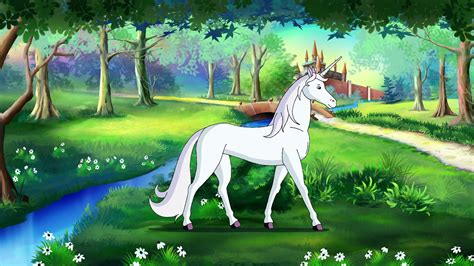 Fairy Tale Unicorn In A Magical Forest Motion Background Storyblocks