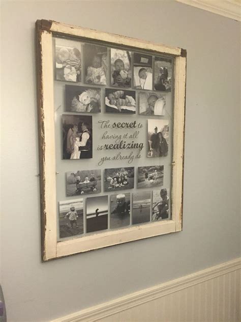 Old Single Pane Window Frame Turned Into A Collage Photo Frame With