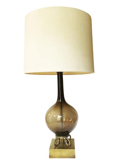 Vintage Mid Century Modern Smoky Glass Table Lamp Chairish