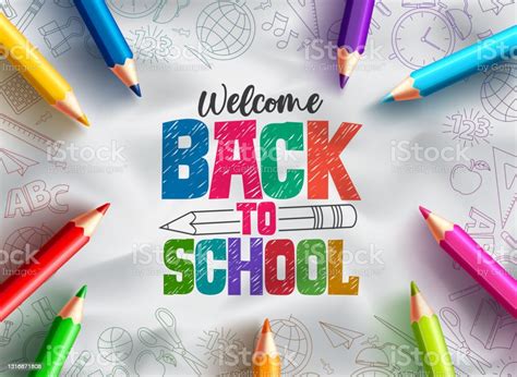 Back To School Vector Background Design Welcome Back To School Text