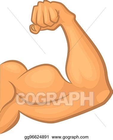 Vector Illustration Strong Biceps Gym Vector Symbol Isolate Cartoon Illustration EPS