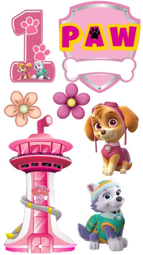 The Paw Patrol Birthday Party Supplies Are In Pink And Purple With One